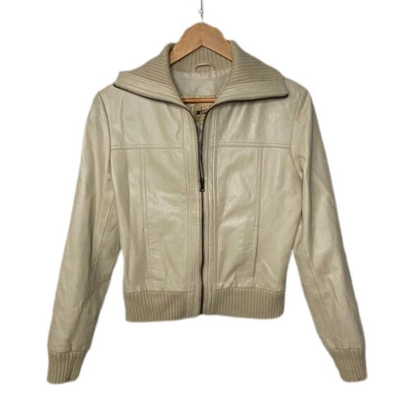 Ladies 100% Authentic Goat Leather Jacket, Tan - Picture 1 of 9